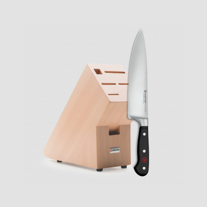 Профессиональный поварской кухонный нож 20 см, подставка из бука в Подарок, серия Classic, WUESTHOF, Золинген, Германия, Ножи поварские