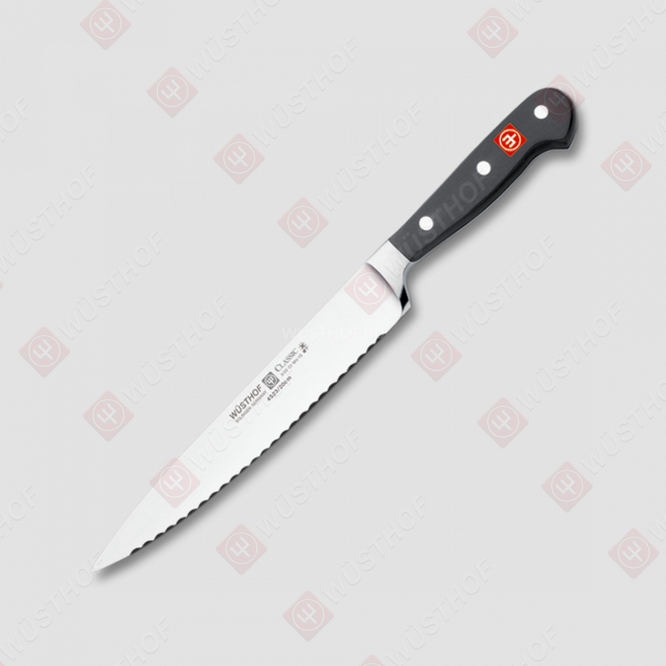 Нож для тонкой нарезки мяса с зубчатой кромкой 20 см, серия Classic, WUESTHOF, Золинген, Германия