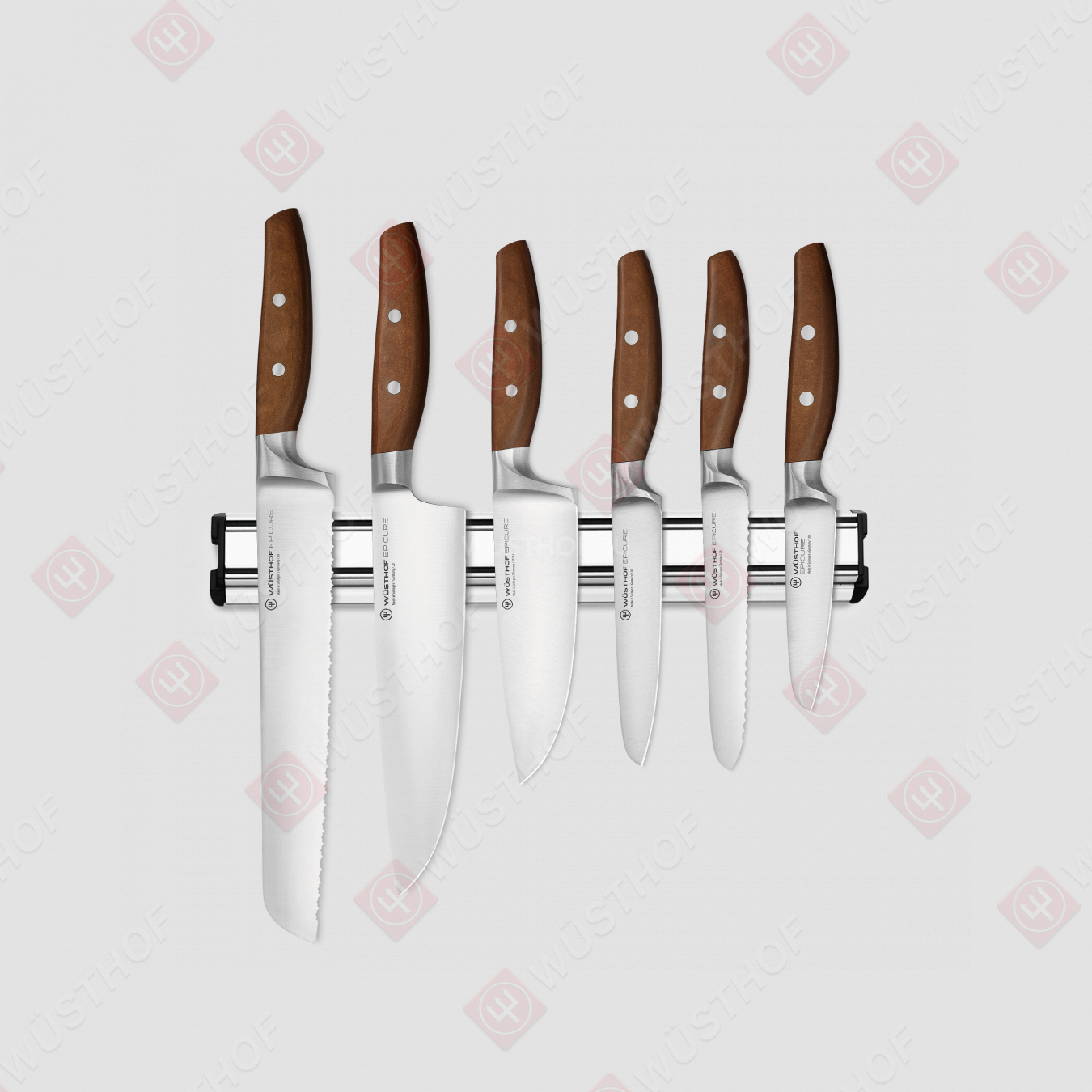 Набор из 6-ти кухонных ножей на магнитном держателе, серия Epicure, WUESTHOF, Золинген, Германия