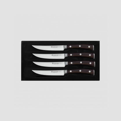Набор кухонных ножей для стейка, 4 штуки, серия Ikon, WUESTHOF, Золинген, Германия, Серия Ikon