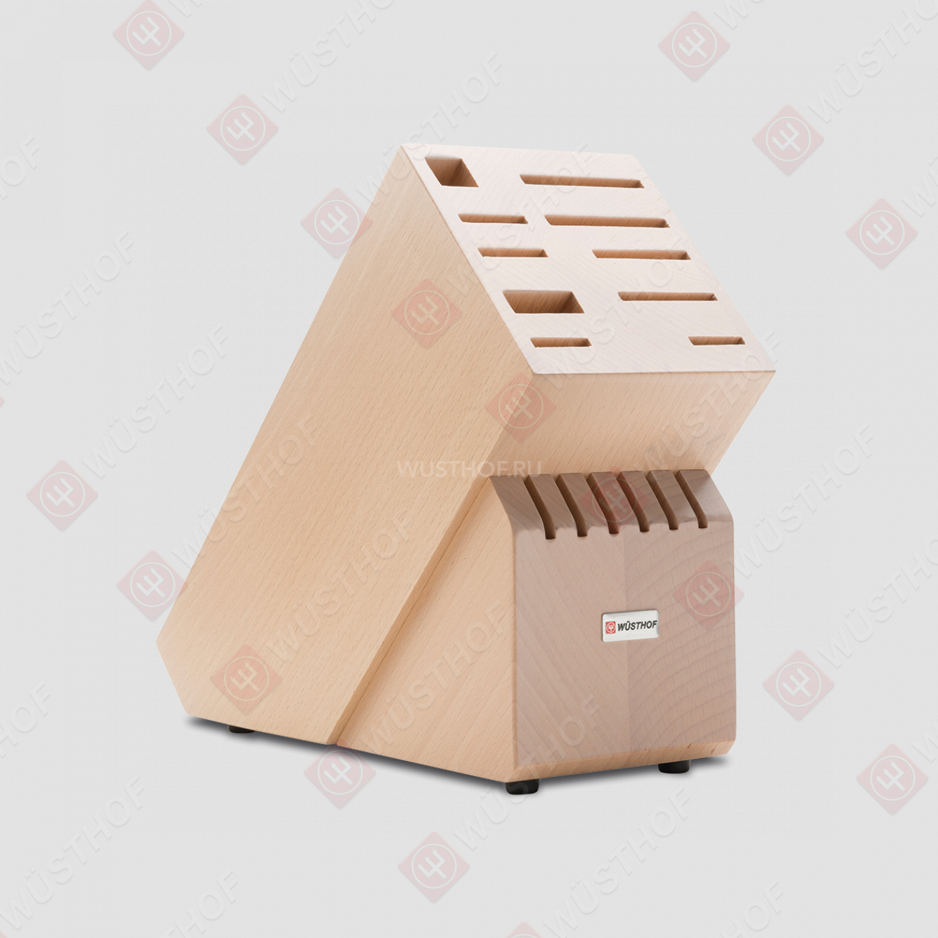 Подставка под 8 ножей + 6 для стейка, ножницы и мусат, светлое дерево, серия Knife blocks, WUESTHOF, Золинген, Германия
