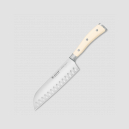 Нож кухонный Сантоку 17 см, с углублениями на кромке, серия Ikon Cream White, WUESTHOF, Золинген, Германия