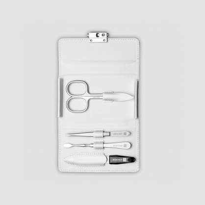 Набор маникюрный 4 предмета в кожаном футляре, цвет белый, сатин, серия Manicure sets, WUESTHOF, Германия, Серия Manicure sets
