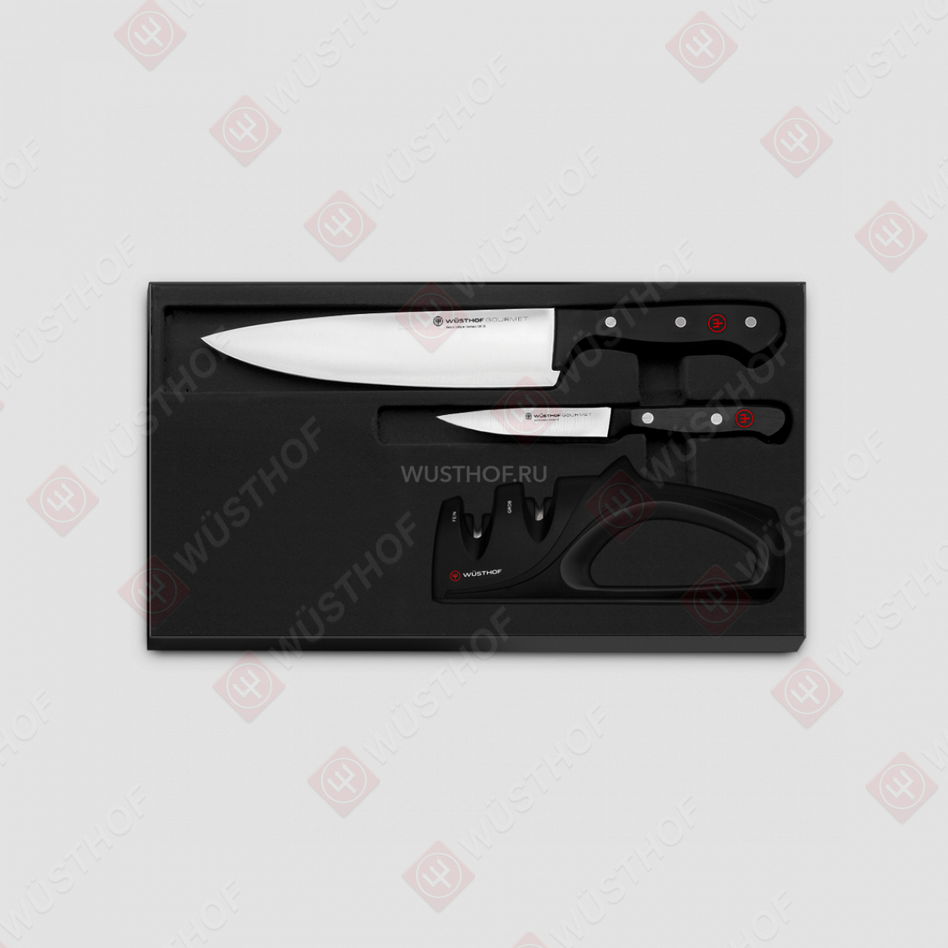 Набор из 2- х кухонных ножей с точилкой, серия Gourmet, WUESTHOF, Золинген, Германия