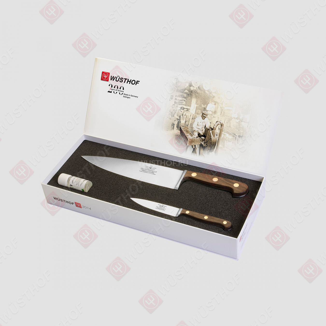 Набор кухонных ножей 2 шт, выпущенный к 200 летнему юбилею в подарочной упаковке, серия Promotion, WUESTHOF, Германия