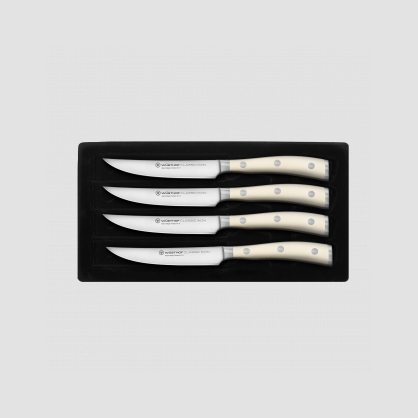 Набор кухонных ножей для стейка 4 штуки, серия Ikon Cream White, WUESTHOF, Золинген, Германия, Серия Ikon Cream White