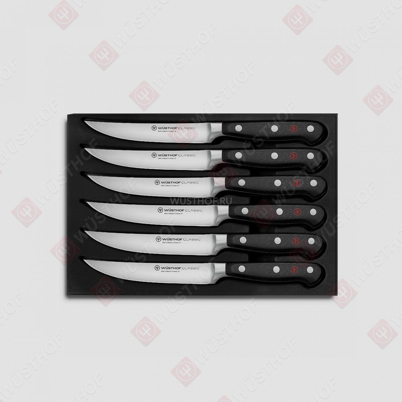 Набор кухонных ножей для стейка 6 штук, 12 см, серия Classic, WUESTHOF, Золинген, Германия