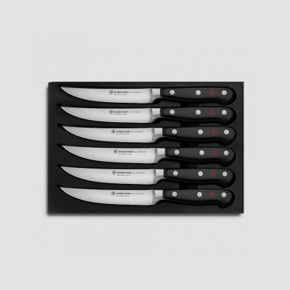 Набор кухонных ножей для стейка 6 штук, 12 см, серия Classic, WUESTHOF, Золинген, Германия, Наборы ножей для стейка